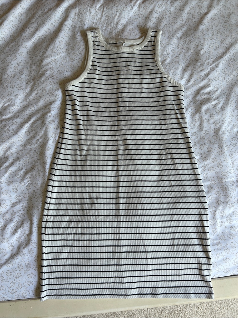 a new day Black & White Striped Midi Tank Dress